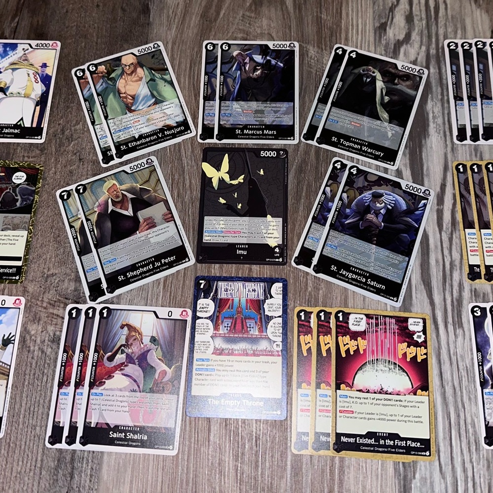 One Piece TCG Imu Black Deck Starter - 2x all Saints 41 total cards